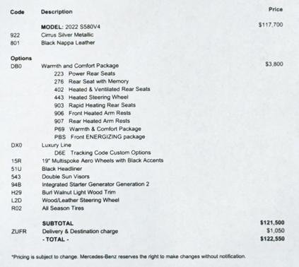 2022 Mercedes-Benz S-Class S 580 4MATIC