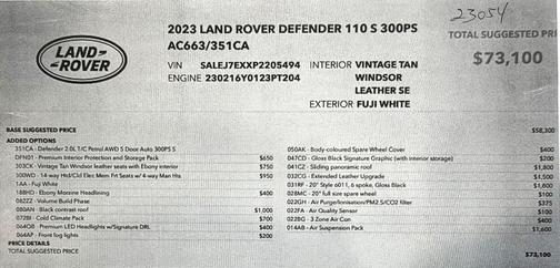 2023 Land Rover Defender 110 S