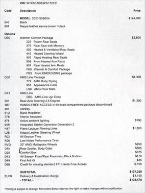 2023 Mercedes-Benz S-Class S 580 4MATIC