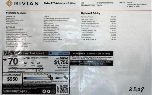 2022 Rivian R1T Adventure