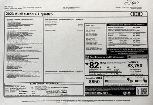 2023 Audi e-tron GT Premium Plus quattro