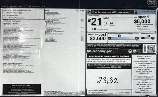 2023 Land Rover Range Rover P400 SE