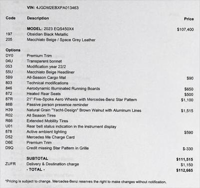 2023 Mercedes-Benz EQS 450 4MATIC
