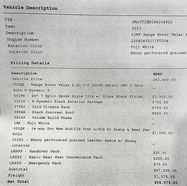 2023 Land Rover Range Rover Velar P250 S R-Dynamic