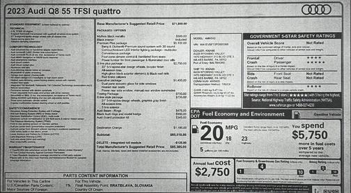 2023 Audi Q8 55 Premium Plus