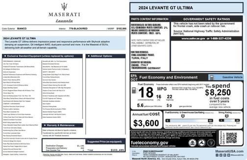 Bianco 2024 Maserati Levante GT Ultima