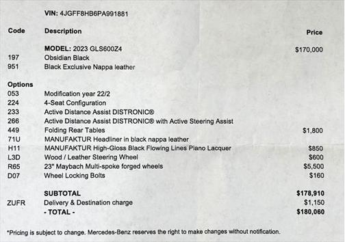 2023 Mercedes-Benz Maybach GLS 600 4MATIC