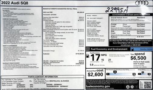 2022 Audi SQ8 4.0T Prestige