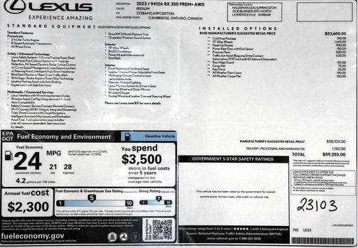 2023 Lexus RX 350 Premium Plus