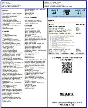 Mahogany Metallic 2017 Porsche Cayenne Platinum Edition