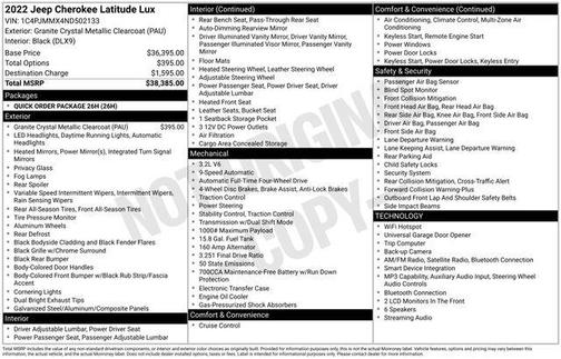 Granite Crystal Metallic Clearcoat 2022 Jeep Cherokee Latitude Lux