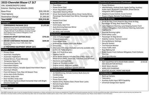 Sterling Gray Metallic 2023 Chevrolet Blazer 2LT