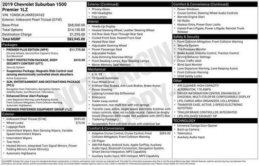Iridescent Pearl Tricoat 2019 Chevrolet Suburban Premier
