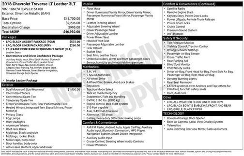 2018 Chevrolet Traverse LT Leather