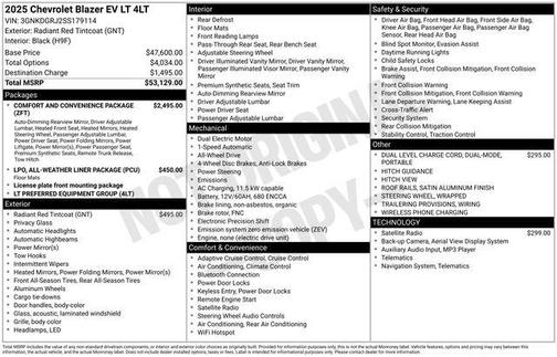 Radiant Red Tintcoat 2025 Chevrolet Blazer EV AWD LT