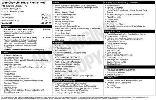 Black 2019 Chevrolet Blazer Premier