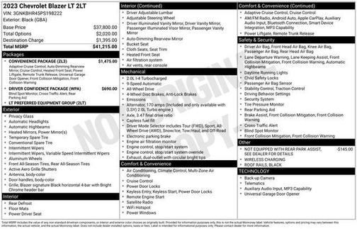 Black 2023 Chevrolet Blazer 2LT