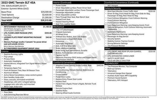 Summit White 2023 GMC Terrain SLT