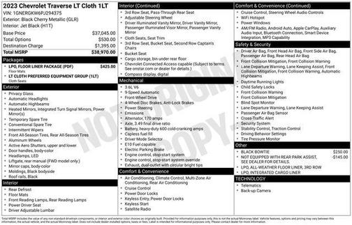 Black Cherry Metallic 2023 Chevrolet Traverse LT Cloth