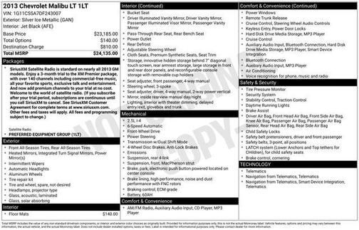 2013 Chevrolet Malibu 1LT