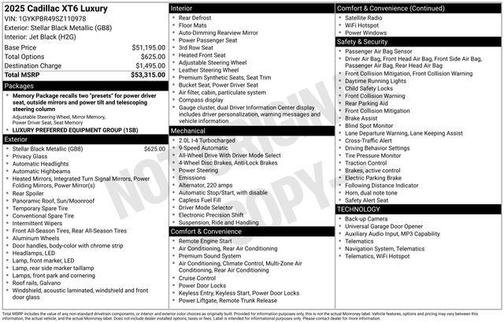 2025 Cadillac XT6 Luxury AWD