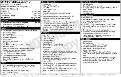 Atlantis Blue Metallic 2014 Chevrolet Equinox 1LT