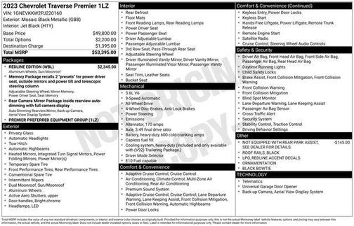 Mosaic Black Metallic 2023 Chevrolet Traverse Premier
