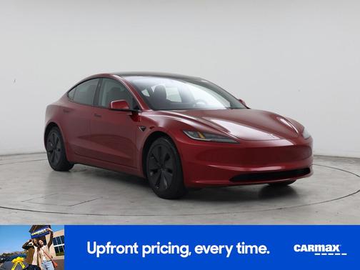 Red 2025 Tesla Model 3 Long Range
