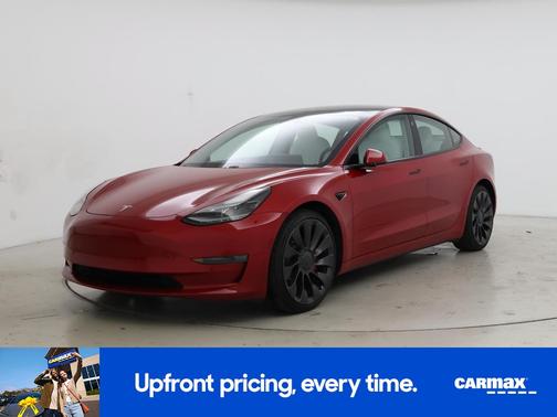 Red 2021 Tesla Model 3 Performance