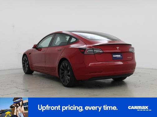Red 2021 Tesla Model 3 Performance