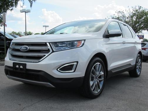 White Platinum Clearcoat Metallic 2016 Ford Edge Titanium