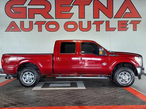 RED 2014 Ford F-250 Lariat