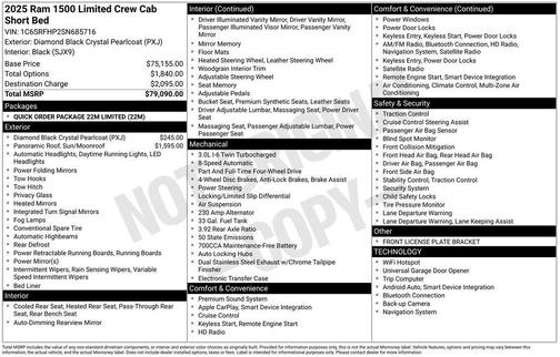 Diamond Black 2025 RAM 1500 Limited