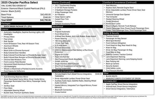 2025 Chrysler Pacifica Select