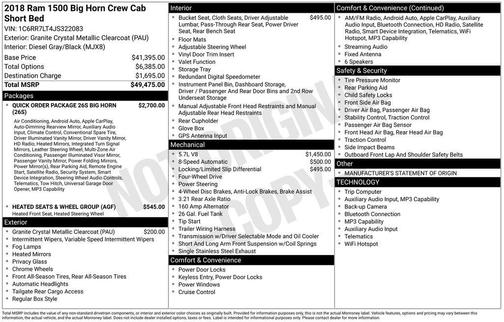 2018 RAM 1500 Big Horn