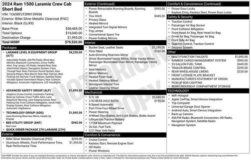 Billet Silver Metallic Clearcoat 2024 RAM 1500 Laramie