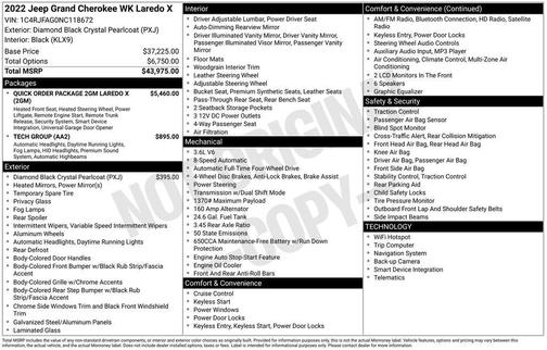 2022 Jeep Grand Cherokee WK Laredo