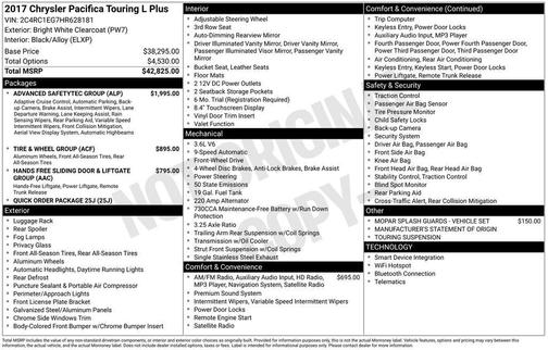 2017 Chrysler Pacifica Touring-L Plus