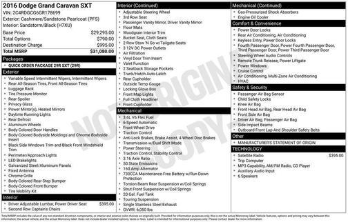 Cashmere / Sandstone Pearlcoat 2016 Dodge Grand Caravan SXT