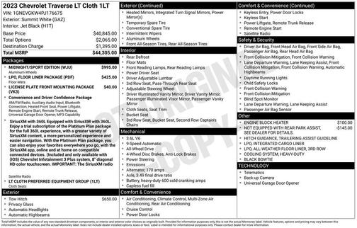 2023 Chevrolet Traverse LT Cloth