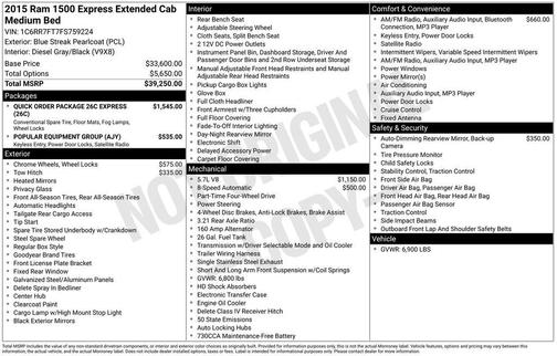 2015 RAM 1500 Tradesman/Express
