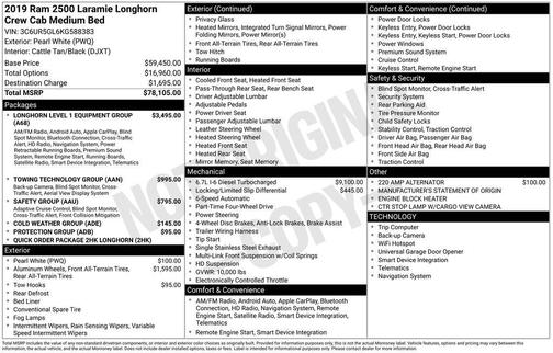 2019 RAM 2500 Longhorn