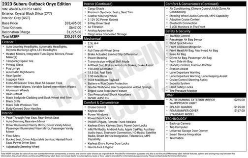 2023 Subaru Outback Onyx Edition