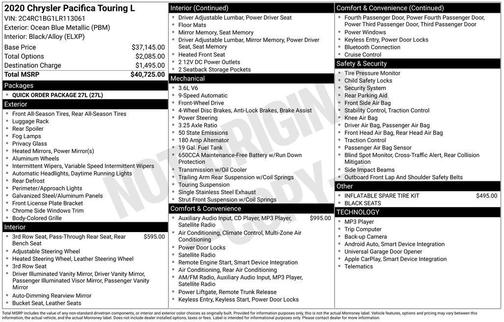 2020 Chrysler Pacifica Touring-L