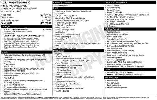 2022 Jeep Cherokee X