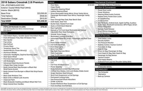 2018 Subaru Crosstrek 2.0i Premium