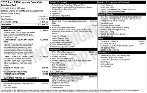 2020 RAM 2500 Laramie
