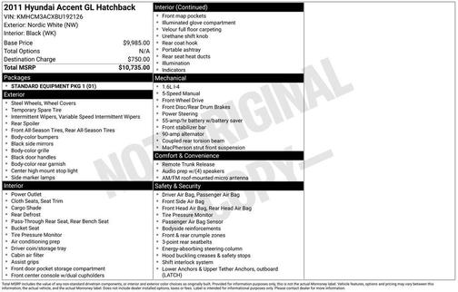 2011 Hyundai Accent GL