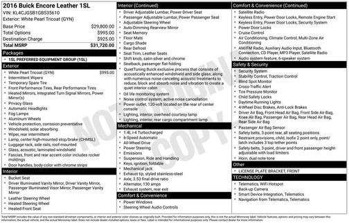 2016 Buick Encore Leather