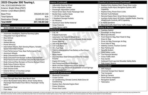 2023 Chrysler 300 Touring L